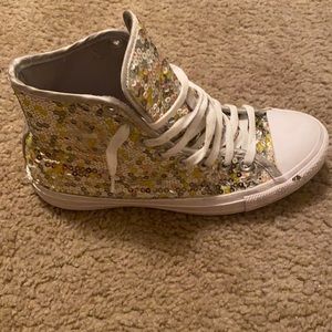white sequin converse